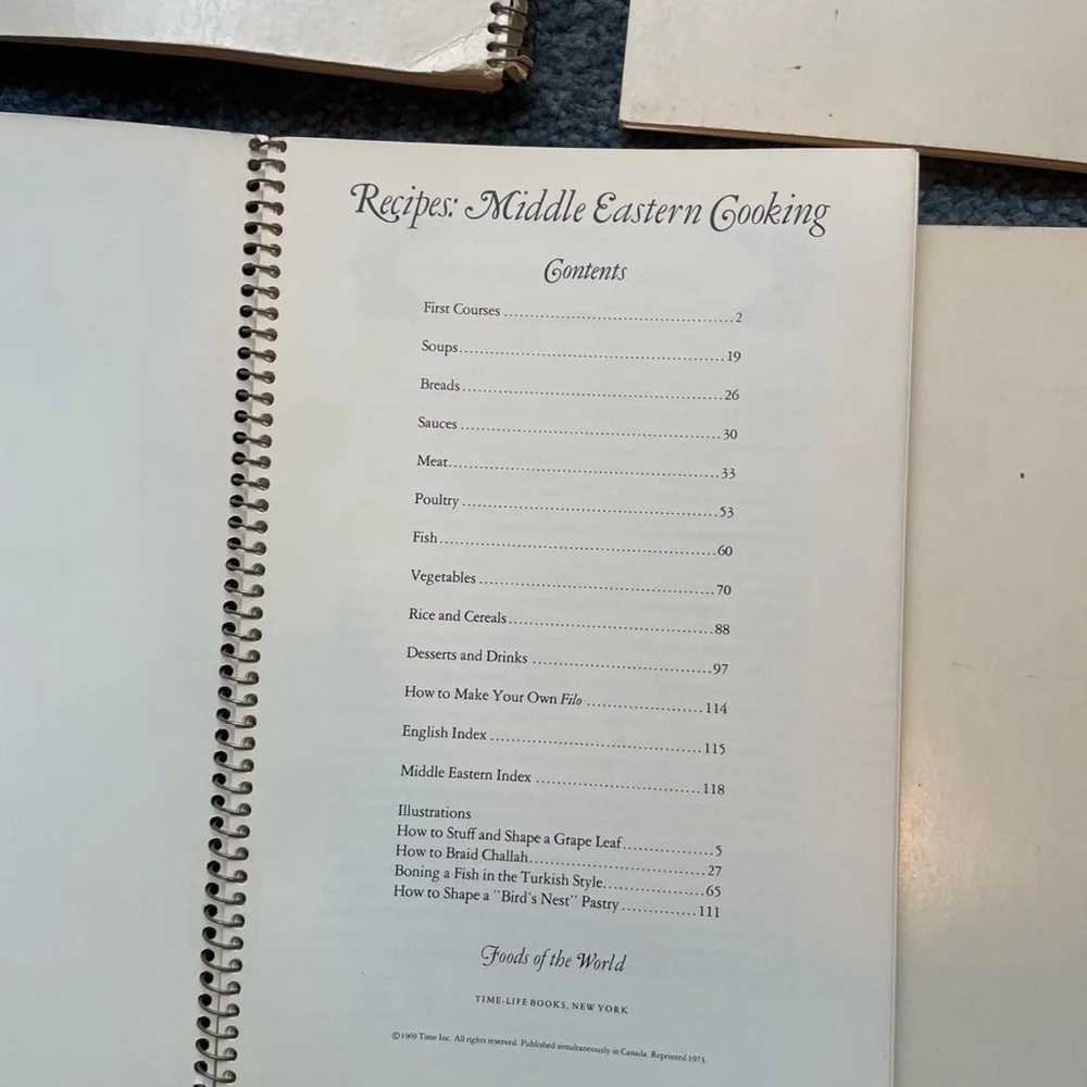 Vintage Russian Middle Eastern British Set of 4 Spiral-Bound Recipe Cookbooks